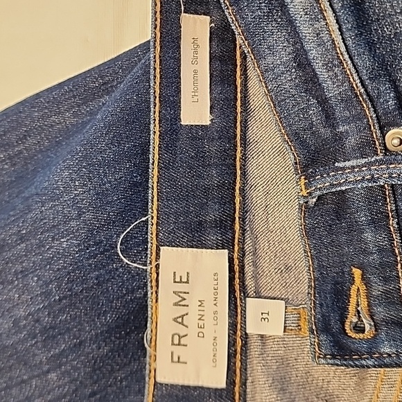 FRAME Denim L'Homme Straight Leg Jeans in Niagra Wash Size 31 - Picture 12 of 14